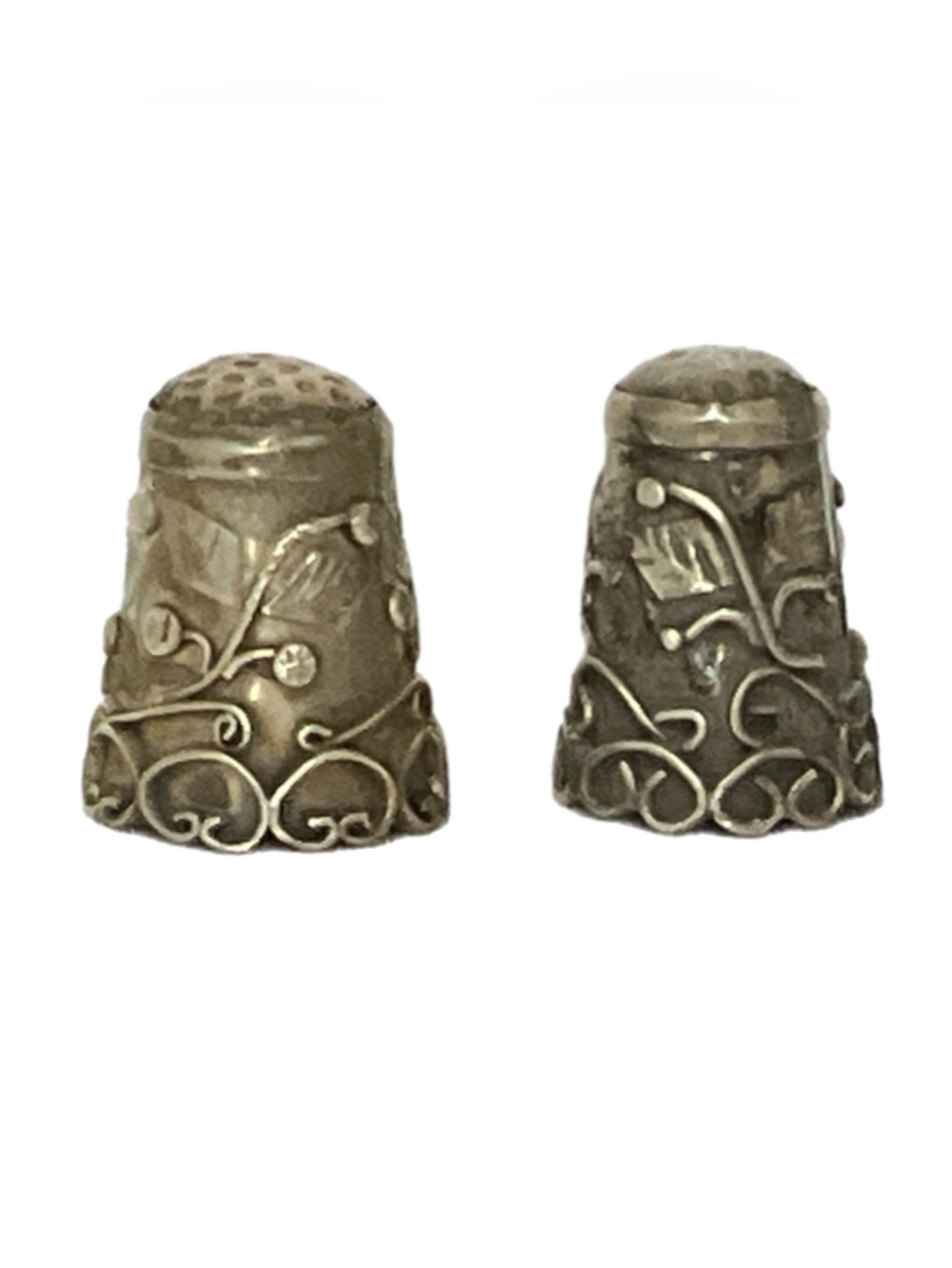 2 Sterling Thimbles - Probably Taxco Mexican Silver